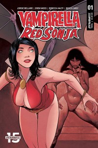 RED SONJA VAMPIRELLA #1 CVR E MOSS THEN NOW