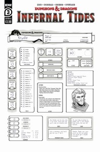 DUNGEONS & DRAGONS INFERNAL TIDES #3 (OF 5) CVR B CHARACTER SHEET