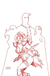 RED SONJA THE SUPERPOWERS #1 LINSNER CRIMSON RED ART VIRGIN CVR