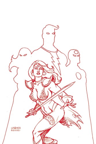 RED SONJA THE SUPERPOWERS #1 LINSNER CRIMSON RED ART VIRGIN CVR