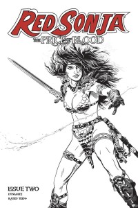 RED SONJA PRICE OF BLOOD #2 10 COPY GOLDEN B&W INCV