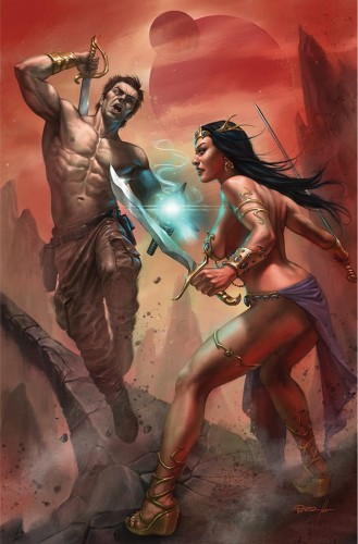 DEJAH THORIS VS JOHN CARTER OF MARS #1 CVR L PARRILLO LTD VIRGIN