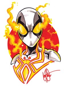 DF AMAZING SPIDERMAN #800 HAESER COSTUME SKETCH