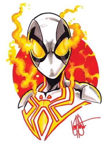 DF AMAZING SPIDERMAN #800 HAESER COSTUME SKETCH