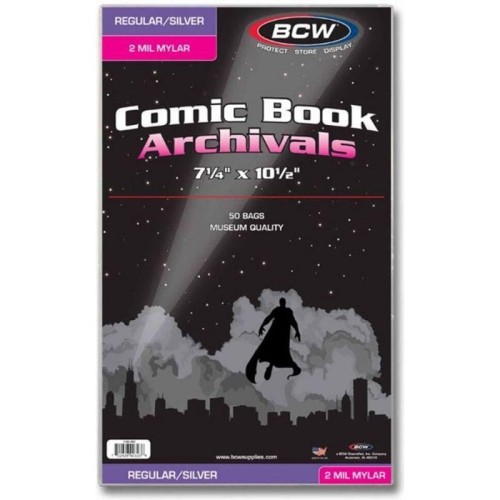 SILVER/REGULAR COMIC MYLAR ARCHIVALS - 2 MIL (folie ochronne) 50 szt. 