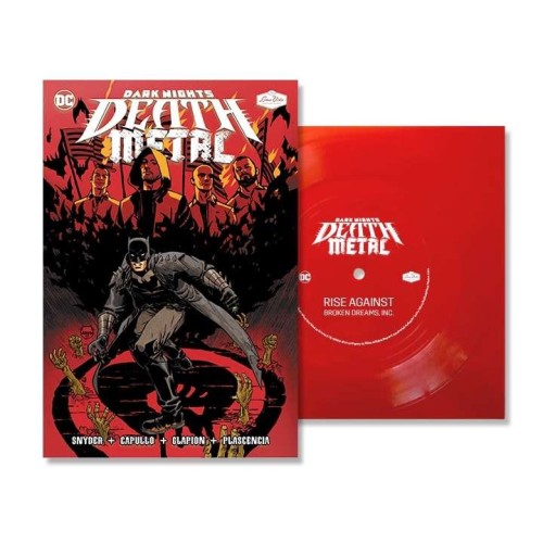 DARK NIGHTS DEATH METAL #1 SOUNDTRACK SPEC ED RISE AGAINST WITH FLEXI SINGLE BROKEN DREAMS. INC