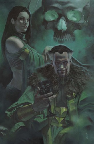 GOTHAM CITY VILLAINS ANNIVERSARY GIANT #1 (ONE SHOT) CVR E RICCARDO FEDERICI RA'S AND TALIA CARD STOCK VAR