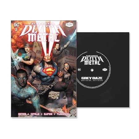 DARK NIGHTS DEATH METAL #2 SOUNDTRACK SPEC ED GREY DAZE WITH FLEXI SINGLE FEATURING ANYTHING. ANYTHING