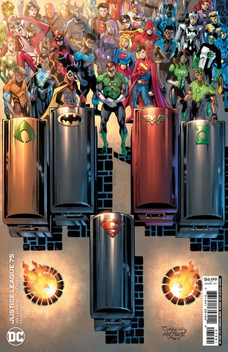 JUSTICE LEAGUE #75 CVR D DAN JURGENS & NORM RAPMUND CARD STOCK VAR