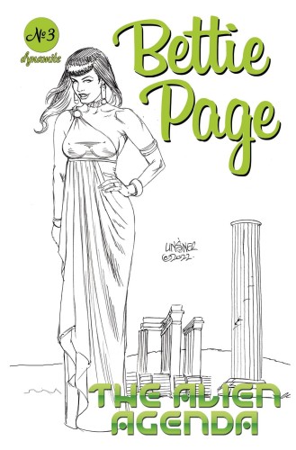 BETTIE PAGE ALIEN AGENDA #3 CVR P 7 COPY FOC INCV LINSNER BW