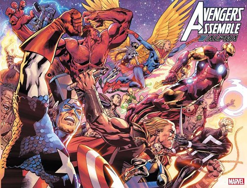 DF AVENGERS ASSEMBLE ALPHA #1 AARON SGN