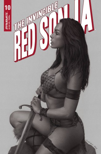 INVINCIBLE RED SONJA #10 CVR S 10 COPY FOC INCV CELINA B&W