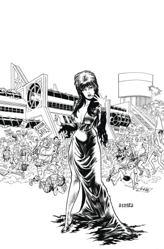 ELVIRA WRATH OF CON ACOSTA LINE ART VIRGIN CVR