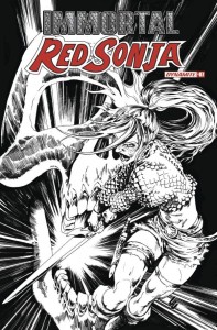 IMMORTAL RED SONJA #7 CVR P 7 COPY FOC INCV LAU B&W