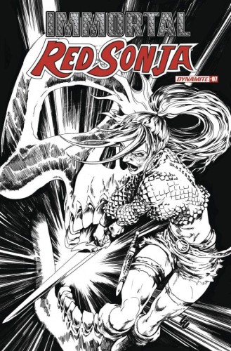 IMMORTAL RED SONJA #7 CVR P 7 COPY FOC INCV LAU B&W