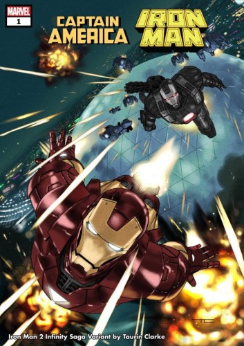 CAPTAIN AMERICA IRON MAN #1 (OF 5) CLARKE INFINITY SAGA VAR