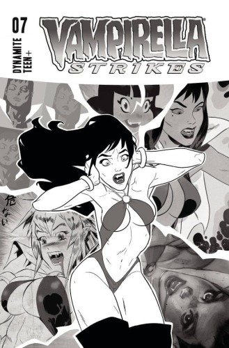 VAMPIRELLA STRIKES #7 CVR O 7 COPY FOC INCV CALDWELL B&W