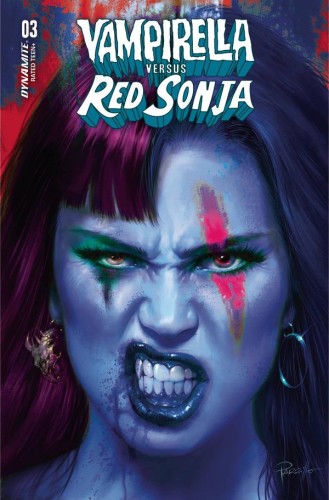 VAMPIRELLA VS RED SONJA #3 CVR M FOC PARRILLO ULTRAVIOLET