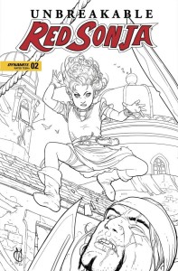 UNBREAKABLE RED SONJA #2 CVR R 7 COPY FOC INCV MATTEONI B&W