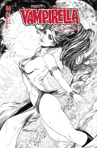 VAMPIRELLA YEAR ONE #4 CVR U 7 COPY FOC INCV TURNER B&W