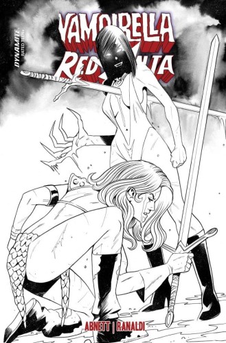 VAMPIRELLA VS RED SONJA #2 CVR P 7 COPY FOC INCV MOSS B&W