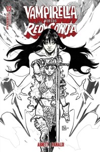 VAMPIRELLA VS RED SONJA #2 CVR Q 7 COPY FOC INCV RANALDI B&W