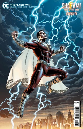 FLASH #794 CVR D JERRY ORDWAY & ALEX SINCLAIR SHAZAM FURY OF THE GODS MOVIE CARD STOCK VAR (ONE-MINUTE WAR)