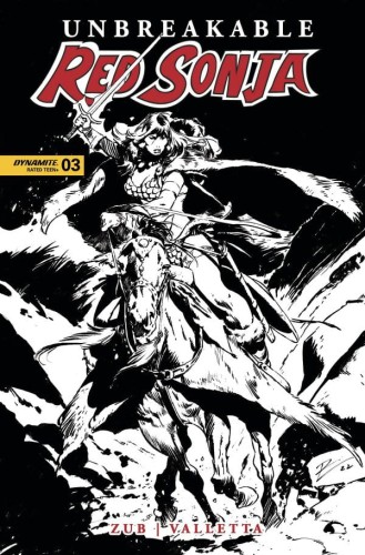 UNBREAKABLE RED SONJA #3 CVR O 7 COPY FOC INCV TORRE B&W