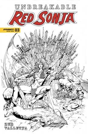 UNBREAKABLE RED SONJA #3 CVR P 7 COPY FOC INCV CASTRO B&W