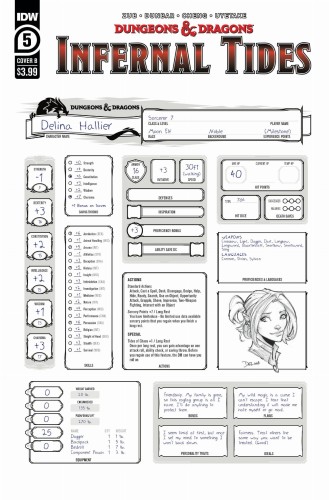 DUNGEONS & DRAGONS INFERNAL TIDES #5 (OF 5) CVR B CHARACTER SHEET