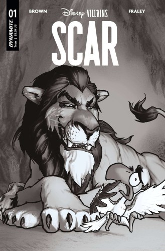 DISNEY VILLAINS SCAR #1 CVR ZA FOC 7 GENE HA B&W INCV