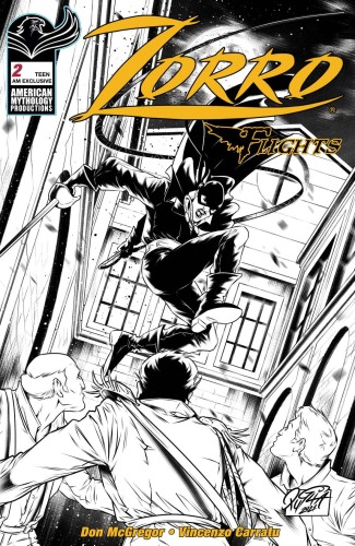 ZORRO FLIGHTS #2 AM EXC B&W VAR