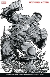 DF INCREDIBLE HULK #1 PEREZ VAR GOLD JOHNSON SGN