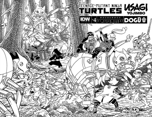 TMNT USAGI YOJIMBO WHEREWHEN #4 CVR D 25 COPY INCV B&W SAKAI