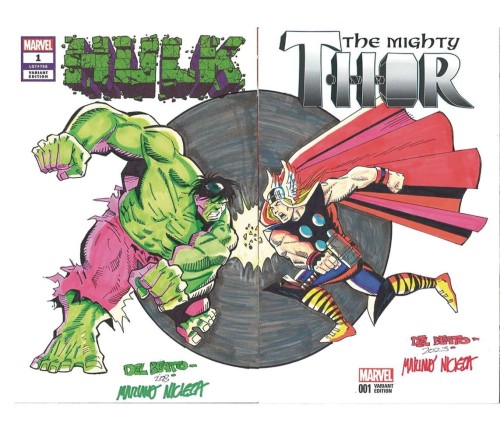 DF MARVEL BLANK VAR NICIEZA & DELBEATO HULK SKETCH