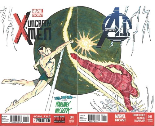 DF MARVEL BLANK VAR NICIEZA & DELBEATO TORCH SKETCH
