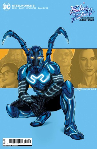 STEELWORKS #3 (OF 6) CVR C JOE QUINONES BLUE BEETLE MOVIE CARD STOCK VAR