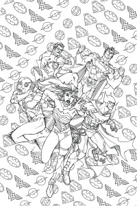 JUSTICE LEAGUE OF AMERICA #7 ADULT COLORING BOOK VAR ED (N52)