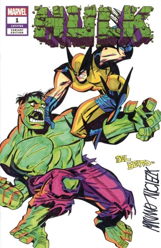 DF MARVEL CVR NICIEZA & DELBEATO HULK VS WOLVERINE SKETCH