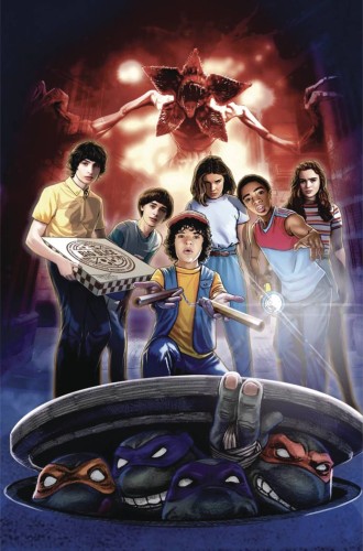 DF TMNT X STRANGER THINGS #1 LEARY VIRGIN COMICXPOSURE EXC VAR