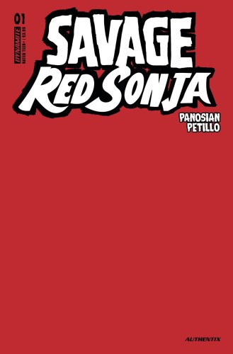 SAVAGE RED SONJA #1 CVR M FOC RED BLANK AUTHENTIX