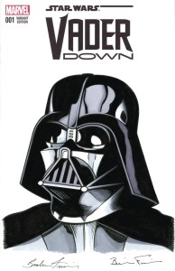 DF MARVEL COMICS FRAIM SGN & REMARKED & DARTH VADER SKETCH