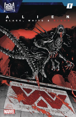 DF ALIEN BLACK WHITE & BLOOD #1 STEGMAN SGN