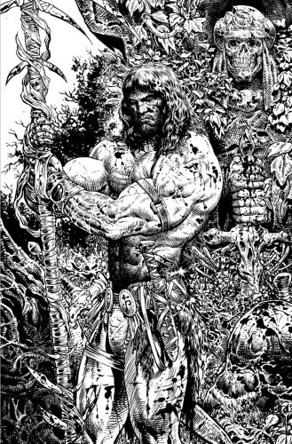 CONAN BARBARIAN #5 2ND PTG SHARP B&W INK VIRGIN