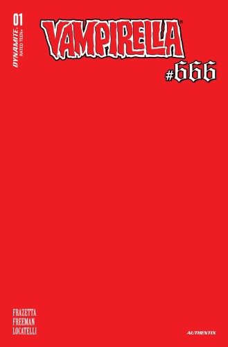 VAMPIRELLA #666 CVR S FOC BLOOD RED BLANK AUTHENTIX