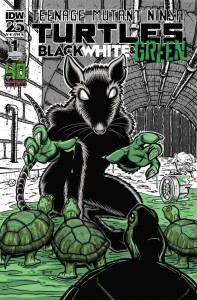 TMNT BLACK WHITE & GREEN #1 CVR D 40TH ANNIV