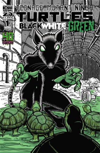 TMNT BLACK WHITE & GREEN #1 CVR D 40TH ANNIV