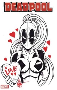 DF DEADPOOL #1 HAESER SGN & REMARKED LADY DEADPOOL SKETCH