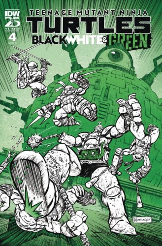 TMNT BLACK WHITE & GREEN #4 10 COPY CATALAN FOIL