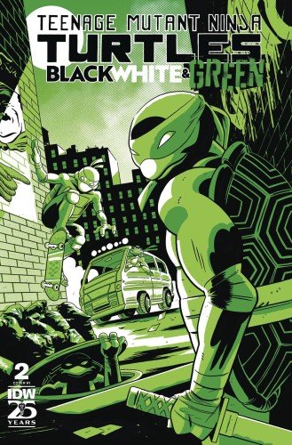 TMNT BLACK WHITE & GREEN #2 CVR C 10 COPY BOSS FOIL